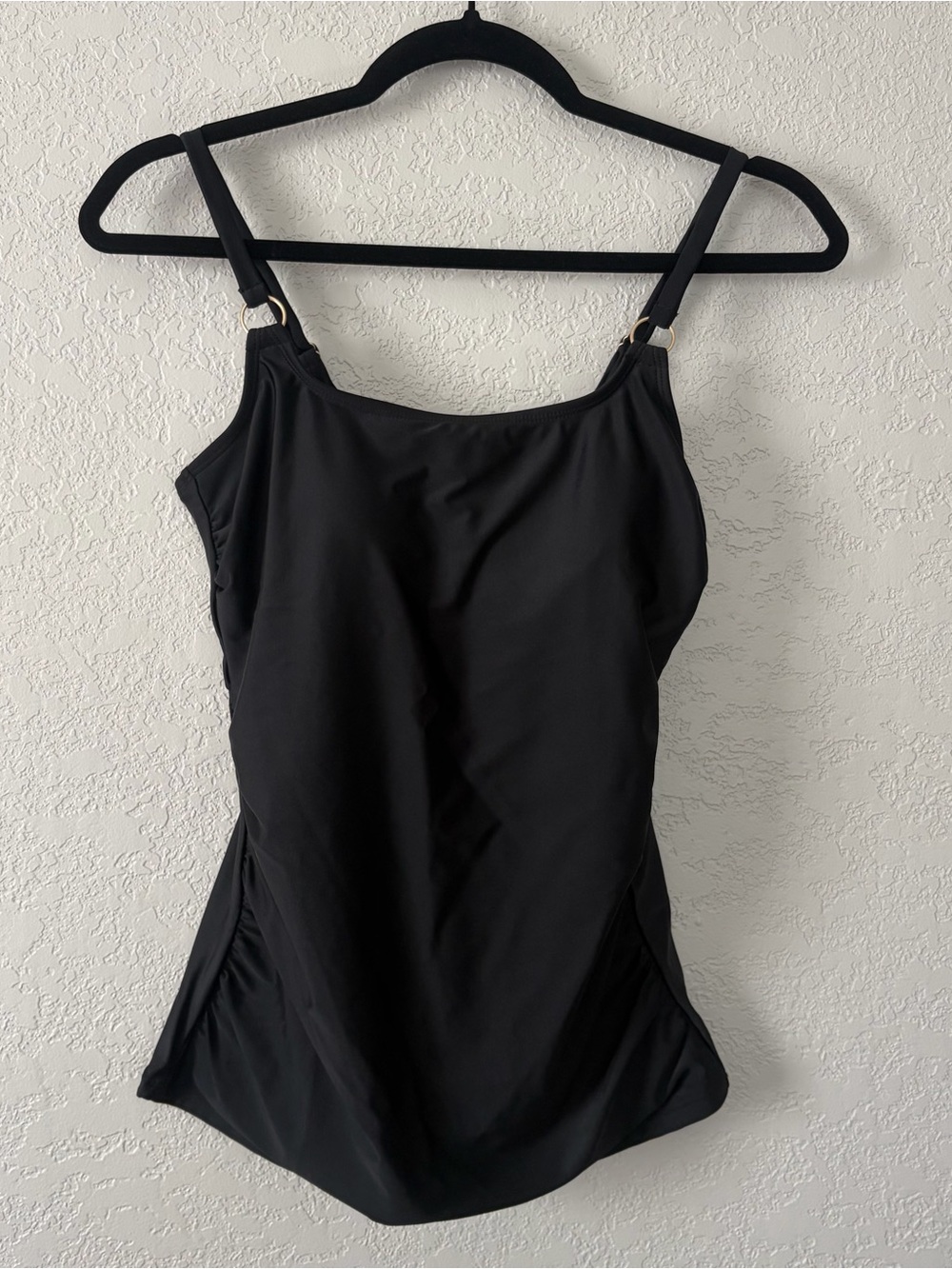 Shade And Shore Women's Size Medium Black Adjustable Straps Tankini Swim Top